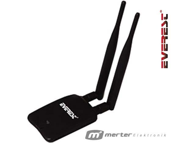 EVEREST EWN-754N 54 MBPS USB ÇİFT ANTEN KABLOSUZ ADAPTÖR