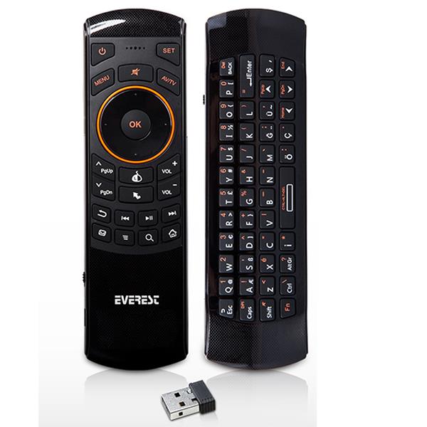 EVEREST KB-05 SİYAH AİR MOUSE Q MULTIMEDIA + KABLOSUZ KLAVYE AKILLLI TV KUMANDA