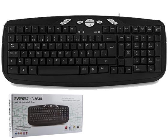EVEREST KB-831U BLACK-SILVER USB MULTİMEDYA KLAVYE