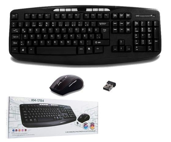 EVEREST KM-1784 KLAVYE+MOUSE KABLOSUZ SET