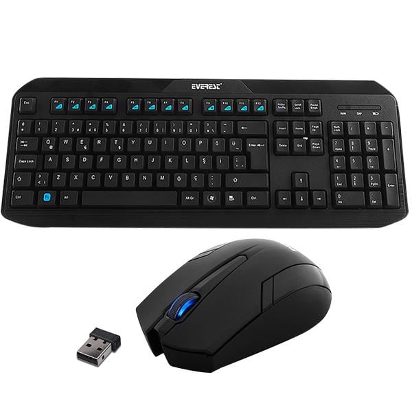 EVEREST KM-8000 KABLOSUZ MULTİMEDYA SİYAH Q KLAVYE+MOUSE SET