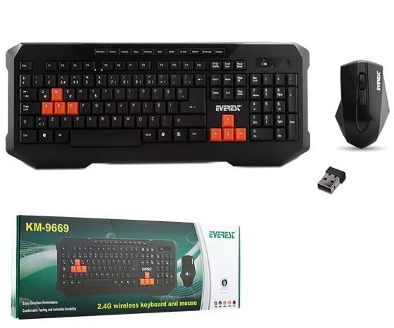 EVEREST KM-9669 KABLOSUZ KLAVYE+MOUSE SET