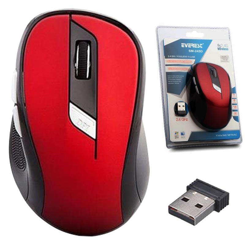 EVEREST SM-245D KABLOSUZ MOUSE (SİYAH*KIRMIZI*GRİ)
