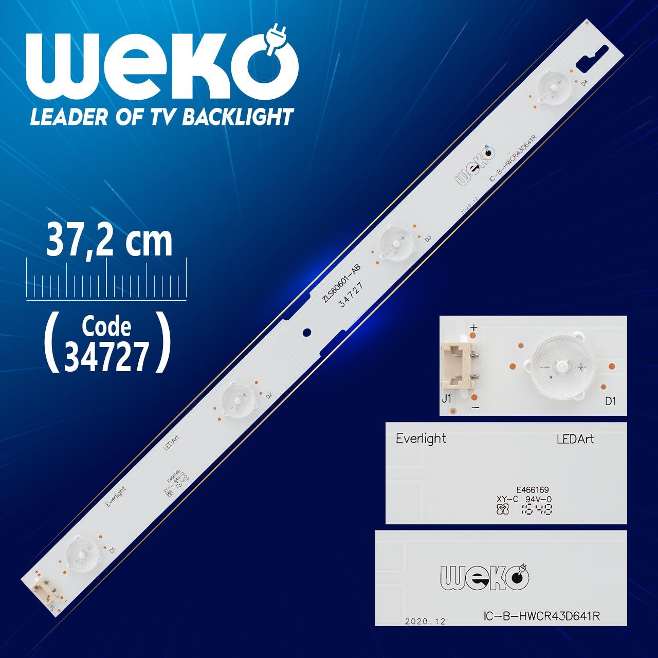 EVERLİGHT IC-B-HWCR43D641R - ZLS60601-AB - 37.2 CM 4 LEDLİ - (WK-23)