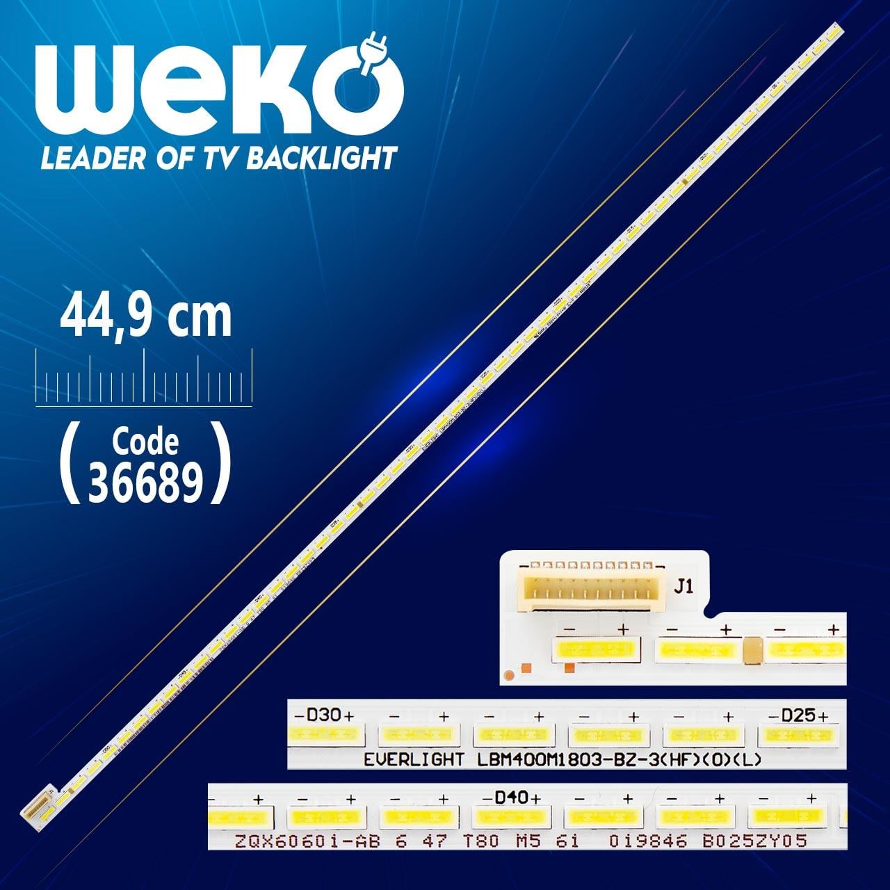 EVERLIGHT LBM400M1803-BZ-3(HF)(0)(L) ZQX0601-AB 54 LEDLİ 44,9 CM