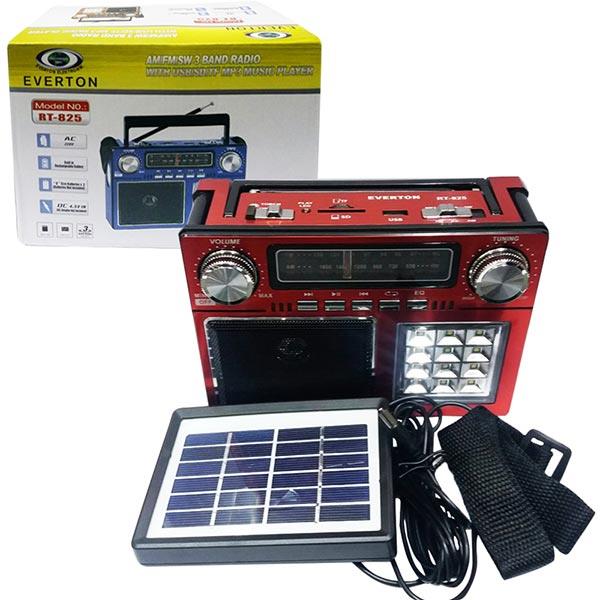 EVERTON RT-825 USB/SD/FM/SW SOLAR PANELLİ MÜZİK KUTUSU