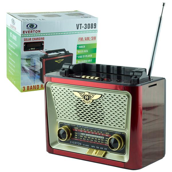 EVERTON VT-3089 USB/SD/FM/SW SOLAR PANELLİ MÜZİK KUTUSU