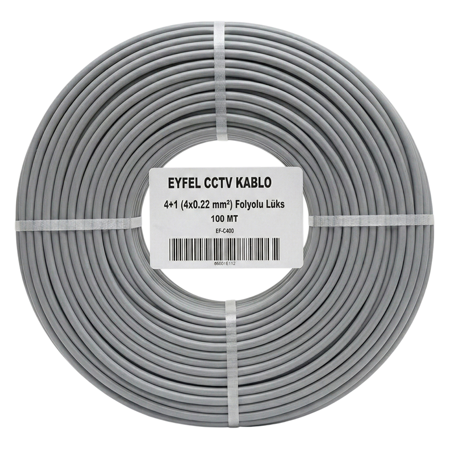 Eyfel EF-C400 2x0.22mm Folyolu 100 Metre CCTV Kamera Kablosu Fiyatı - Merter Elektronik