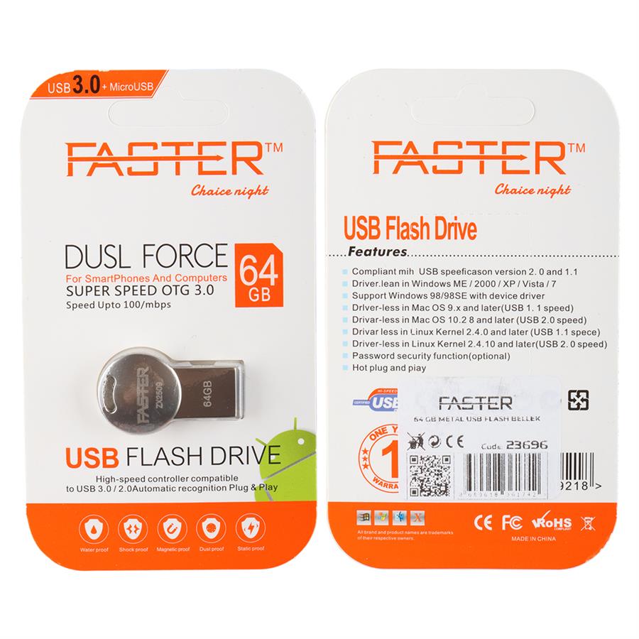 Faster 64 Gb Metal USB Flash Bellek Fiyatı - Merter Elektronik