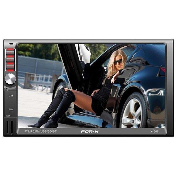 FOR-X X-666 7 USB/SD/BLUETOOTH ÖZELLİKLİ MEKANİKSİZ DOUBLE OTO TEYP