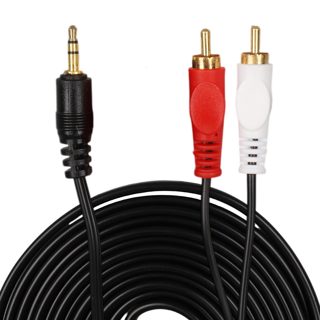 Fully G-530AG 3 Metre Gold Uçlu 2 RCA - 3.5mm Stereo Ses Kablosu Fiyatı - Merter Elektronik