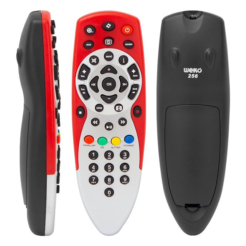 FULLY KR DIGITURK DT-8003 HD PLUS KIRMIZI UYDU KUMANDASI A-18E (256=6617) (40011=256)