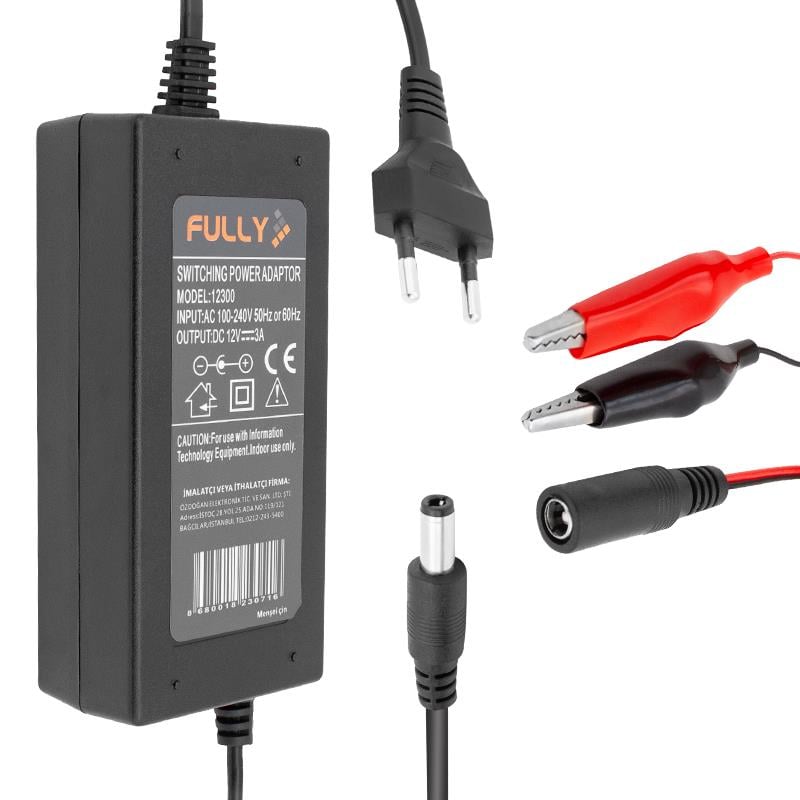 FULLY O-12300-1 12 VOLT - 3 AMPER AKÜ ŞARJ CİHAZI