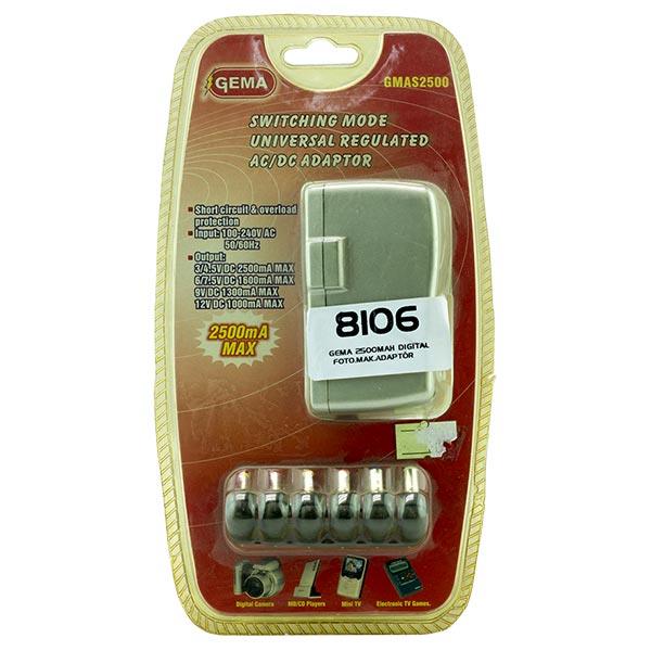 GEMA 3 VOLT - 12 VOLT - 2.5 AMPER AYARLI ADAPTÖR