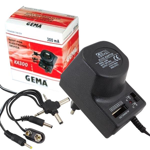 GEMA KA300 3 VOLT - 12 VOLT - 0.3 AMPER KADEMELİ AYARLI ADAPTÖR