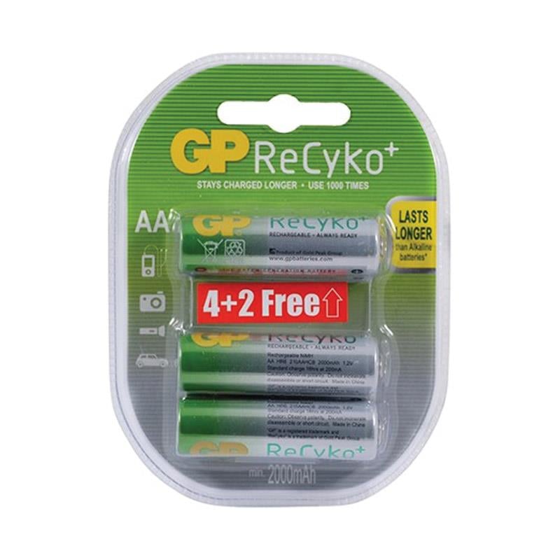 GP RECYKO 2000 MAH KALEM ŞARJLI PİL 4+2 6LI PAKET FİYAT