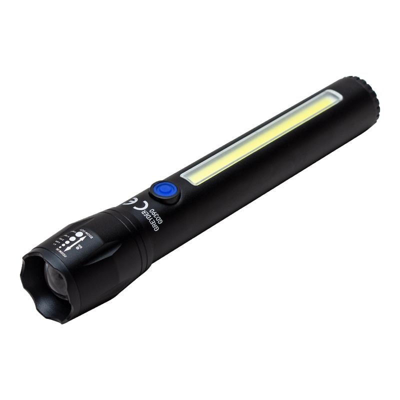 GREYDER GD-390 ŞARJ EDİLEBİLİR ZOOMLU COB LED EL FENERİ
