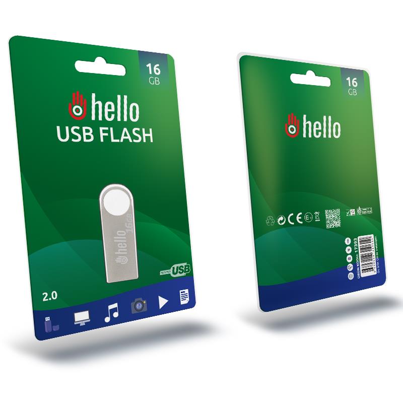 HELLO 16 GB METAL USB FLASH BELLEK