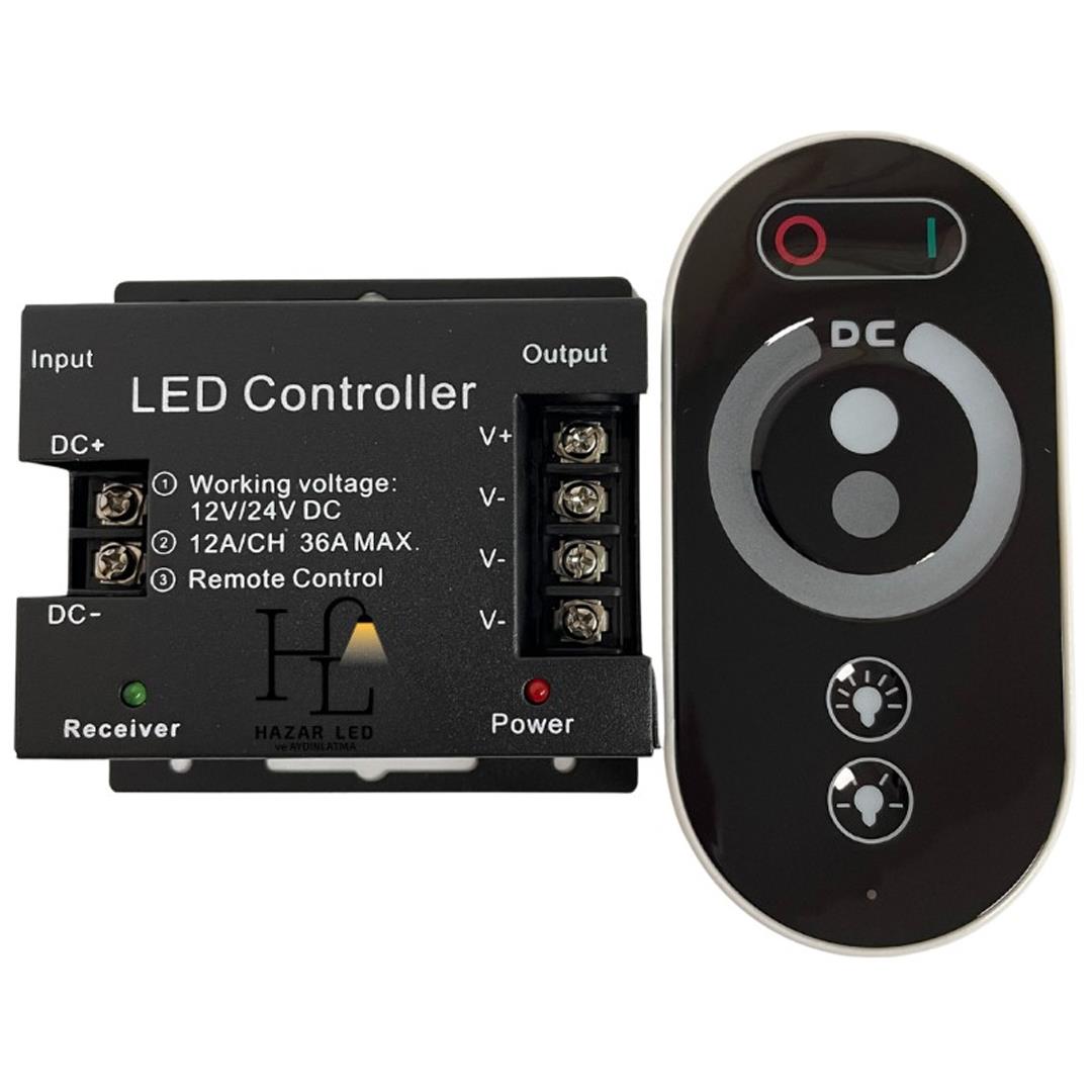 HIGHTEK DC 12-24 VOLT 36 AMPER RF ŞERİT LED DİMMER LED KONTROL CİHAZI