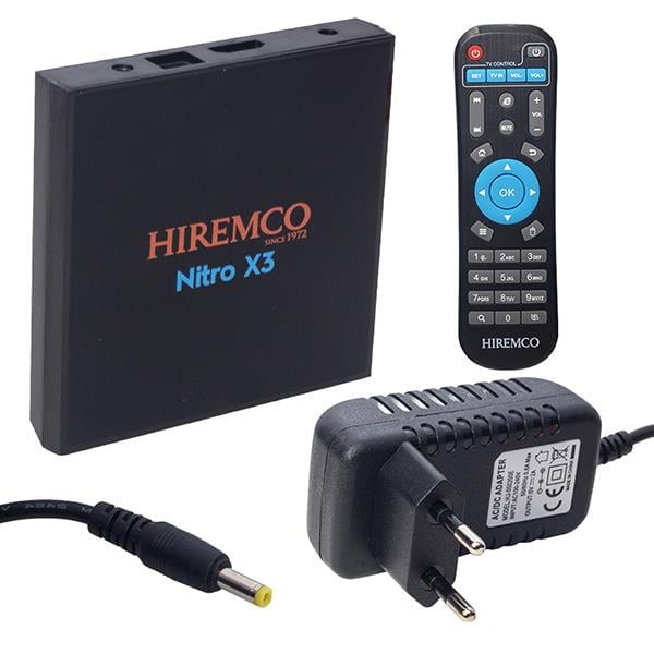 HIREMCO NITRO X3 ANDROID 9.0 BOX 4GB DDR3 RAM 32GB HAFIZA DAHİLİ WIFI NETFLIX UYDU ALICISI