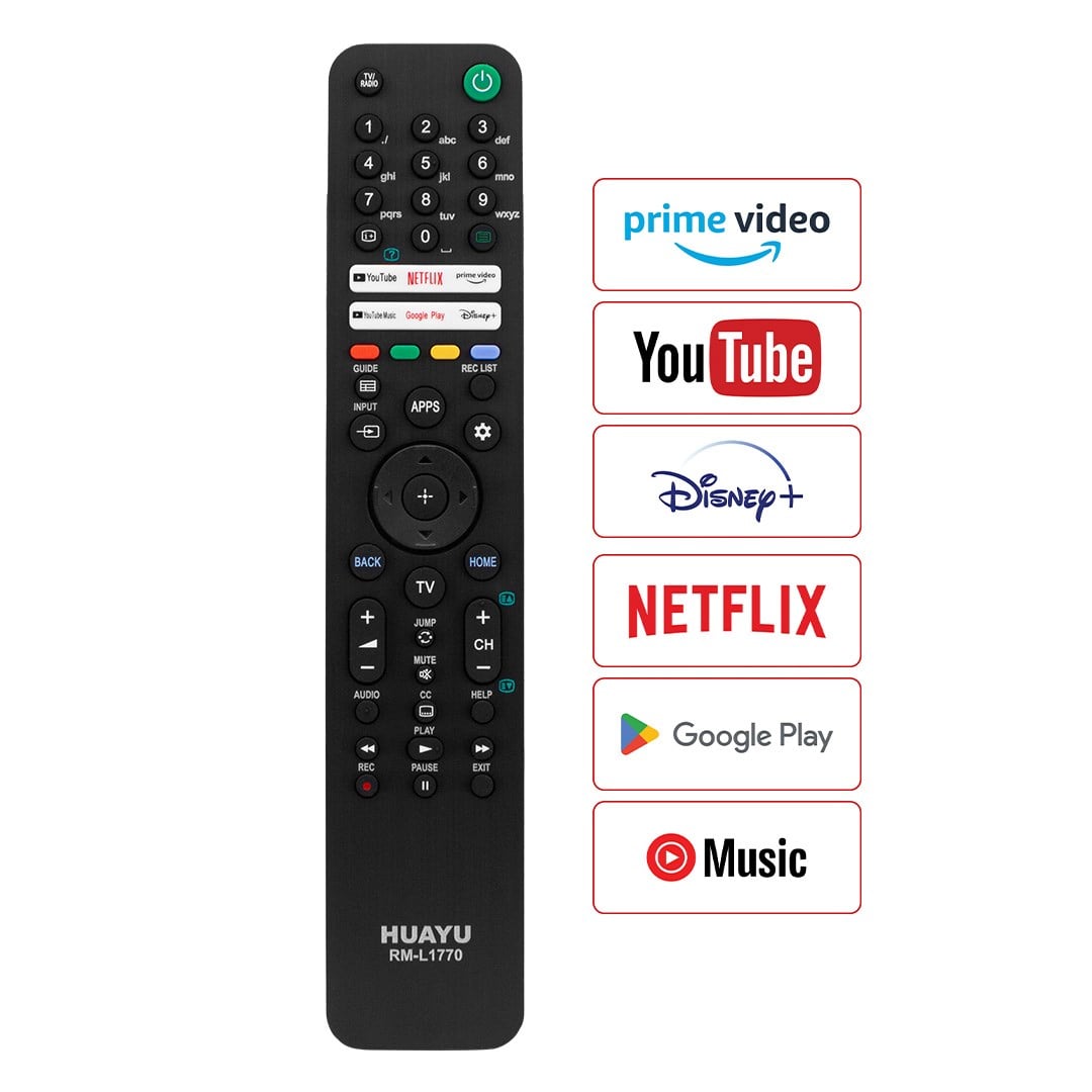 HUAYU KL RM-L1770 SONY YOUTUBE-PRIME VIDEO-GOOGLE PLAY-NETFLIX-DISNEY TUŞLU LCD LED TV KUMANDA