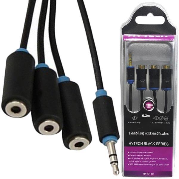 HYTECH HY-B110 3.5 MM ERKEK 3X3.5 MM DİŞİ STEREO 5+1 KABLOSU