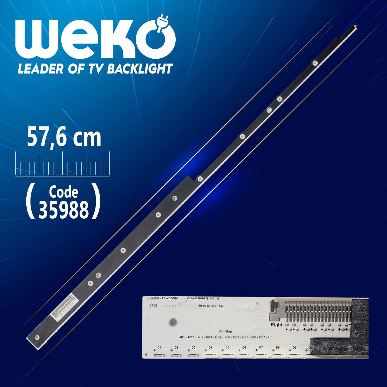 J6L4-460SMB-R3 - 46-5630-LED-MCPCB-R RİGHT - 96 LEDLİ 57.6 CM