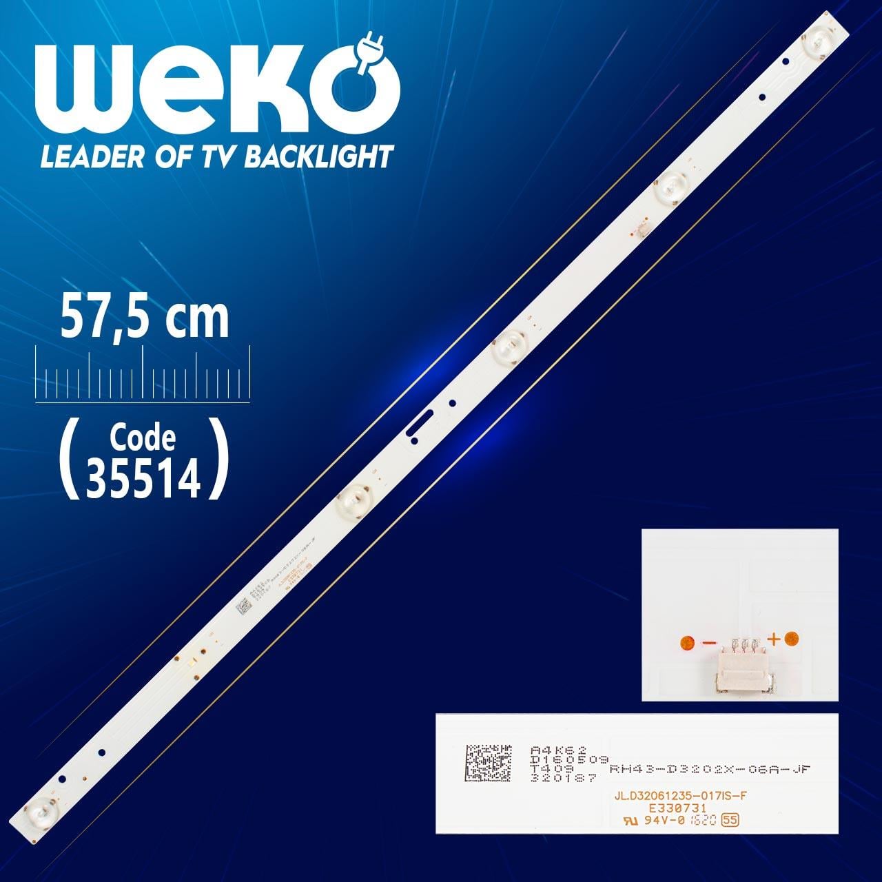 JL.D32061235-017HS-F - E330731 - 57.5 CM 6 LEDLİ 6V - (WK-1051)