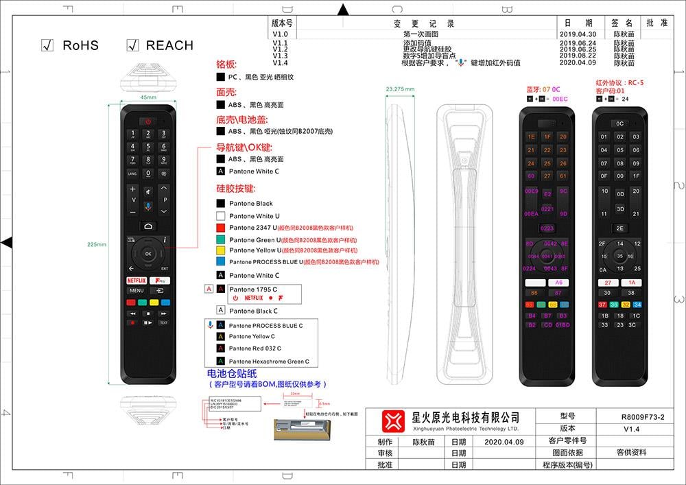 KL VESTEL R8009F73-2 V1.4 LCD LED TV KUMANDA