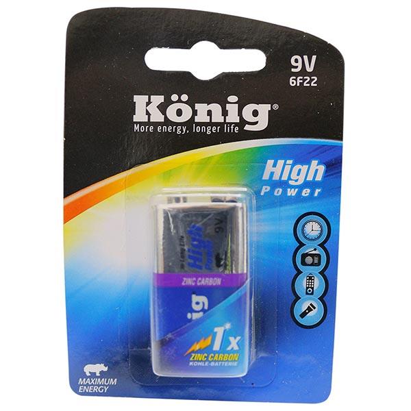 KÖNİG 9 VOLT BLİSTERLİ PİL (6F22)
