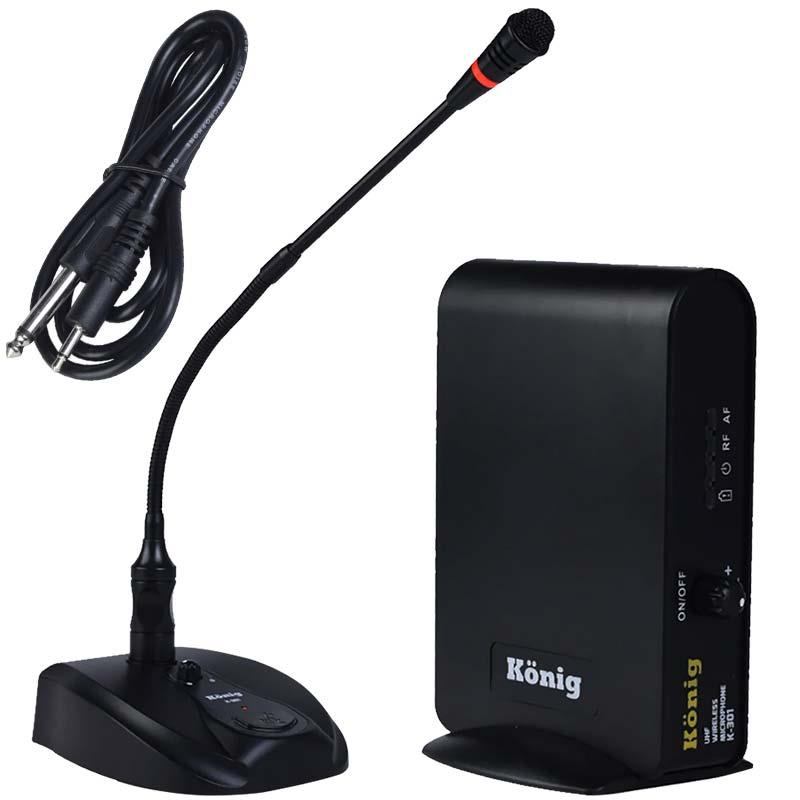 KÖNİG K-301 UHF TEK KANAL VOLUME KONTROLLÜ TELSİZ KÜRSÜ MİKROFONU