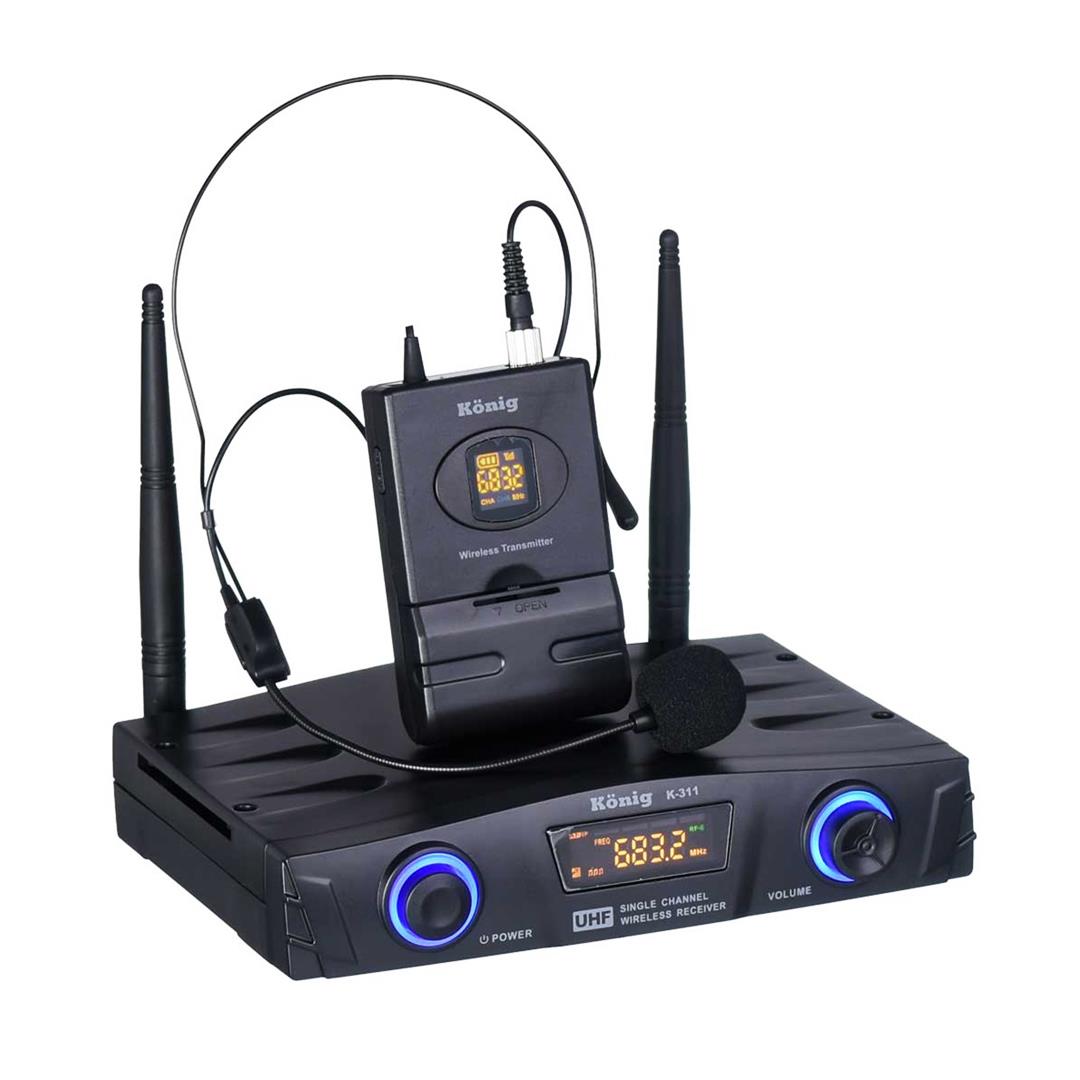 KÖNİG K-311 1 HEADSET 16 CH UHF TELSİZ MİKROFON