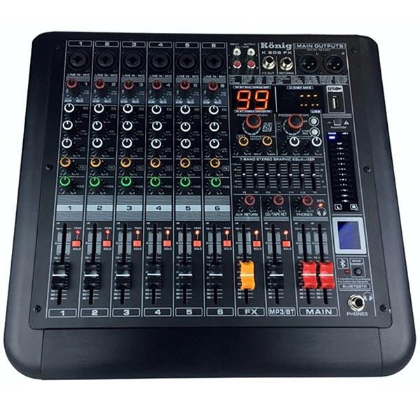 KÖNİG K-606FX USB/U-DISK/MP3/BLUETOOTH 6 KANAL MIXER