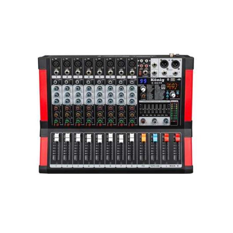 KÖNİG K-810FX USB-SD-BLUETOOTH DESTEKLİ 8 KANAL DIAMOND SERİSİ DECK MIXER