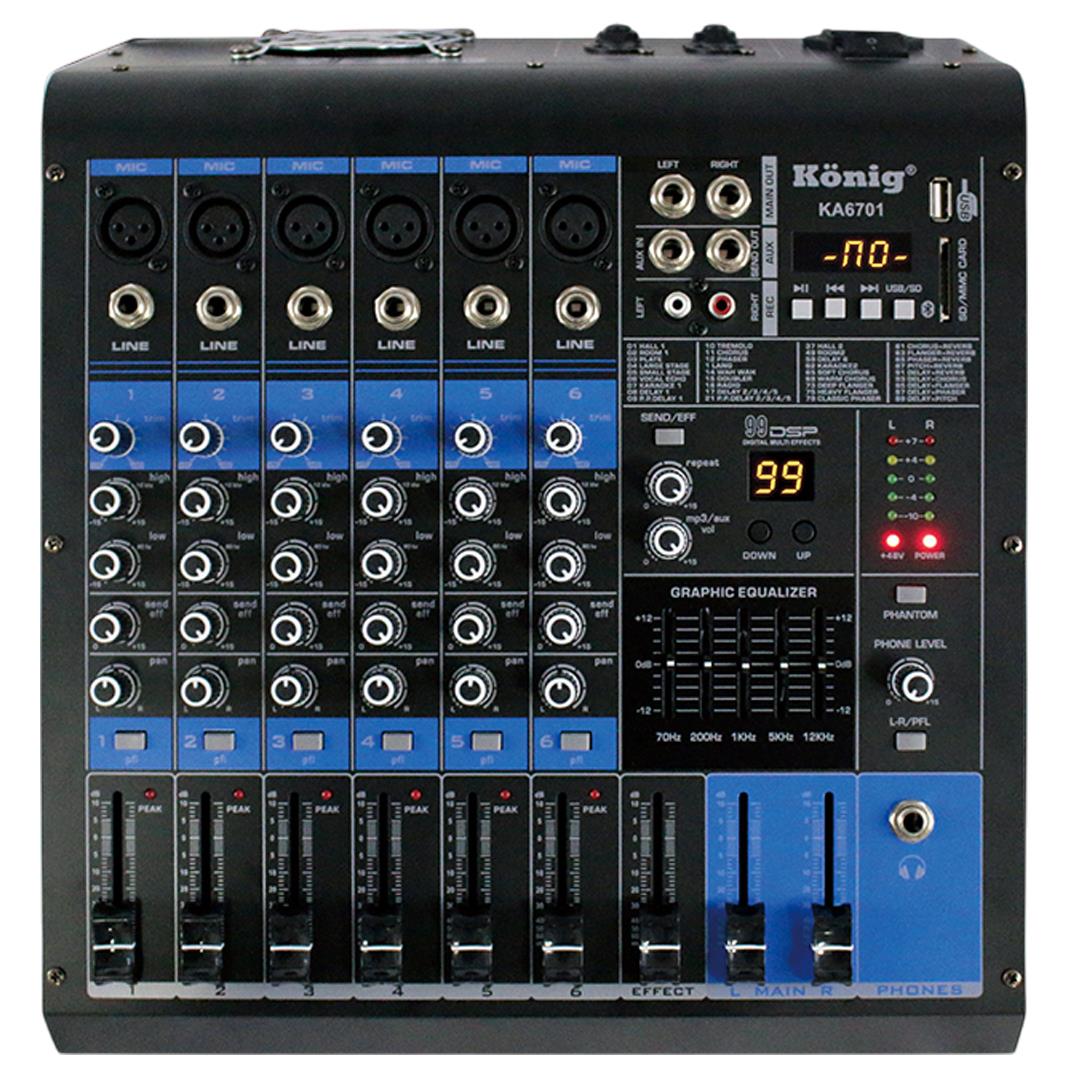 KÖNİG KA-6701 2X350 WATT BLUETOOTH  KANAL POWER MİXER