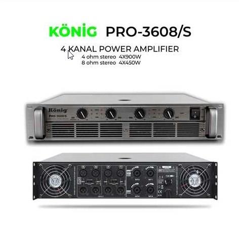 KÖNİG PRO-3608/S 4 KANAL 4X 900W POWER AMPLİFİER