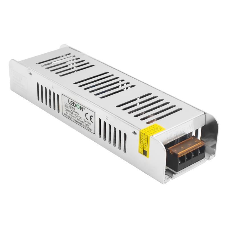 LEDON LD-30360S 12 VOLT - 30 AMPER - 360 WATT SLIM METAL KASA ADAPTÖR (225*68*40)
