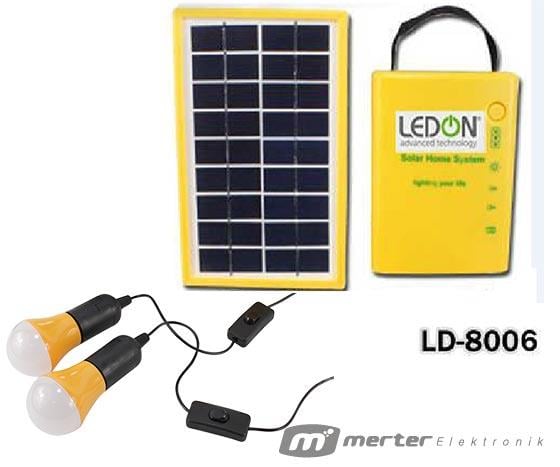 LEDON LD-8006 SOLAR GÜNEŞ ENERJİLİ 2 LAMBALI SET