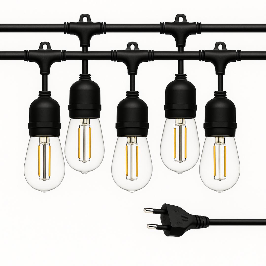 Ledx KB00001 5'li E27 Duy Sıralı 5 Metre Lamba Kablosu (5 Adet Duy İçerir)