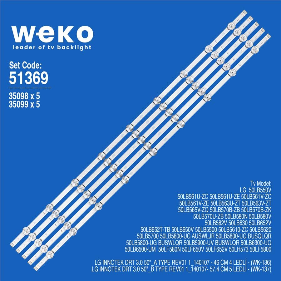 LG 50LF650V 50'' 5 Adet Tv Led Bar Fiyatı - Merter Elektronik