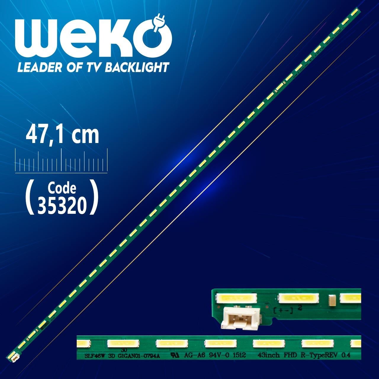 LG INNOTEK BMS 43INCH L-TYPE 8520 1CHIP PKG 72EA REV.00 141022 - 47.1 CM 36 LEDLİ - (WK-936)