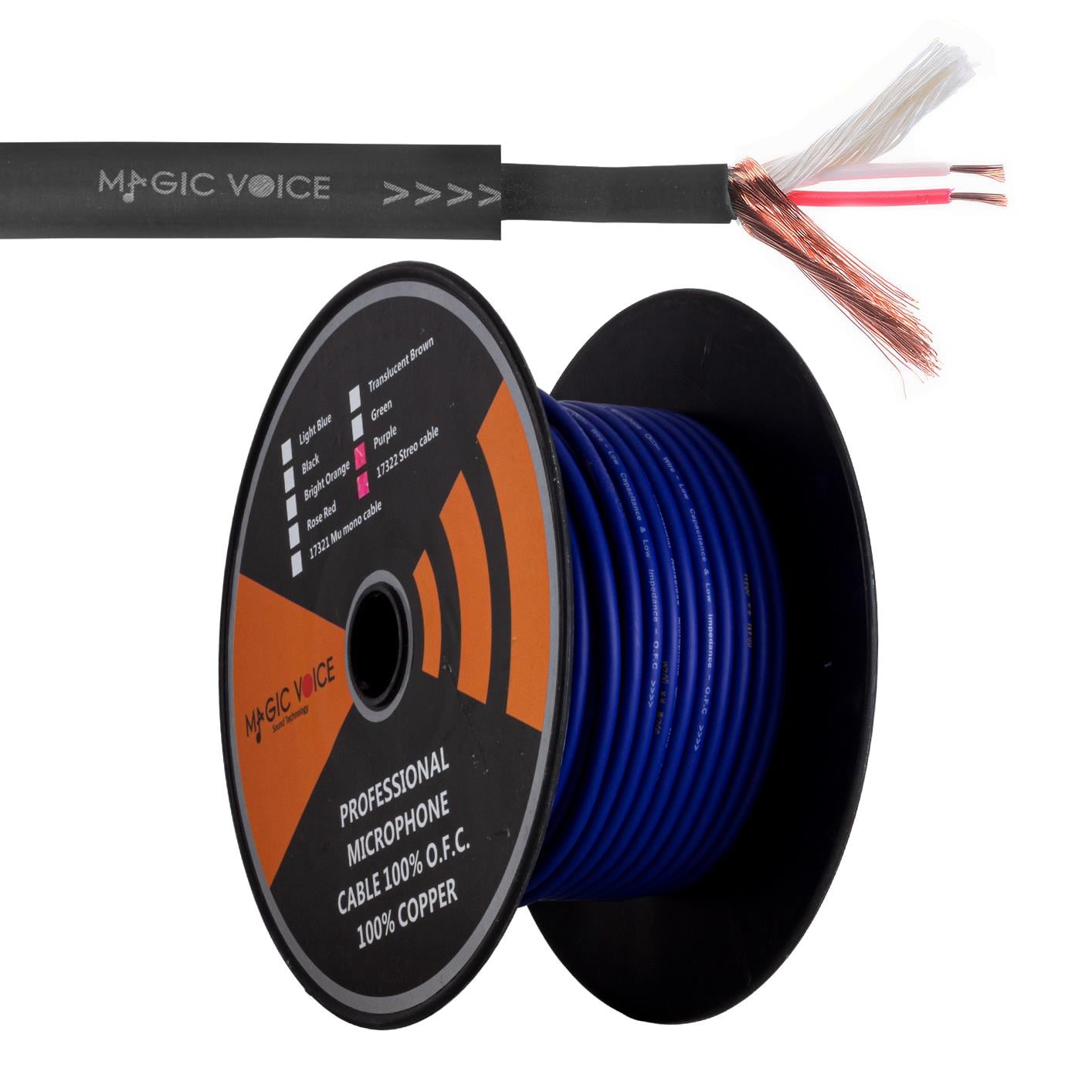 MAGICVOICE MİKROFON KABLOSU STEREO 1.KALİTE 30 METRE MOR