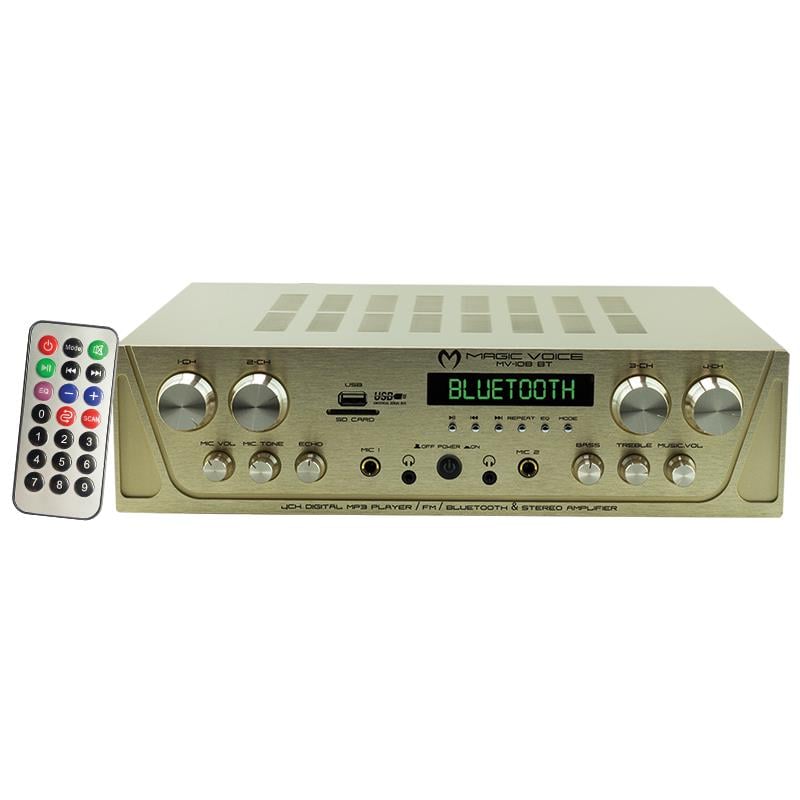 MAGICVOICE MV-108BT 8X80 WATT USB/SD/UK BLUETOOTH 4 BÖLGELİ 8 HOPARLÖR ÇIKIŞLI TRAFOSUZ ANFİ