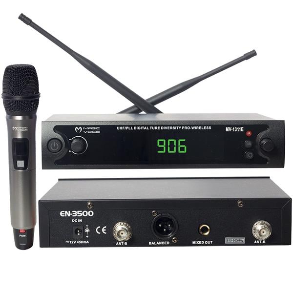 MAGICVOICE MV-1311E UHF 1 EL KABLOSUZ TELSİZ MİKROFON (VOLUME KONTROLLÜ)