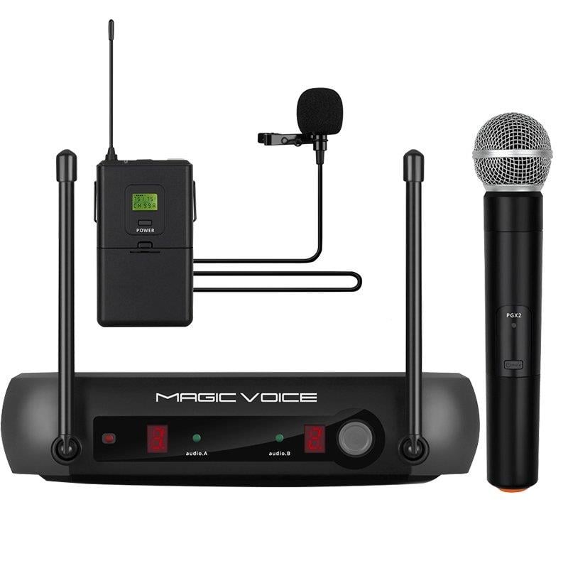 MAGICVOICE MV-920YE VHF 1 EL + 1 YAKA TELSİZ MİKROFON (VOLUME KONTROLLÜ)