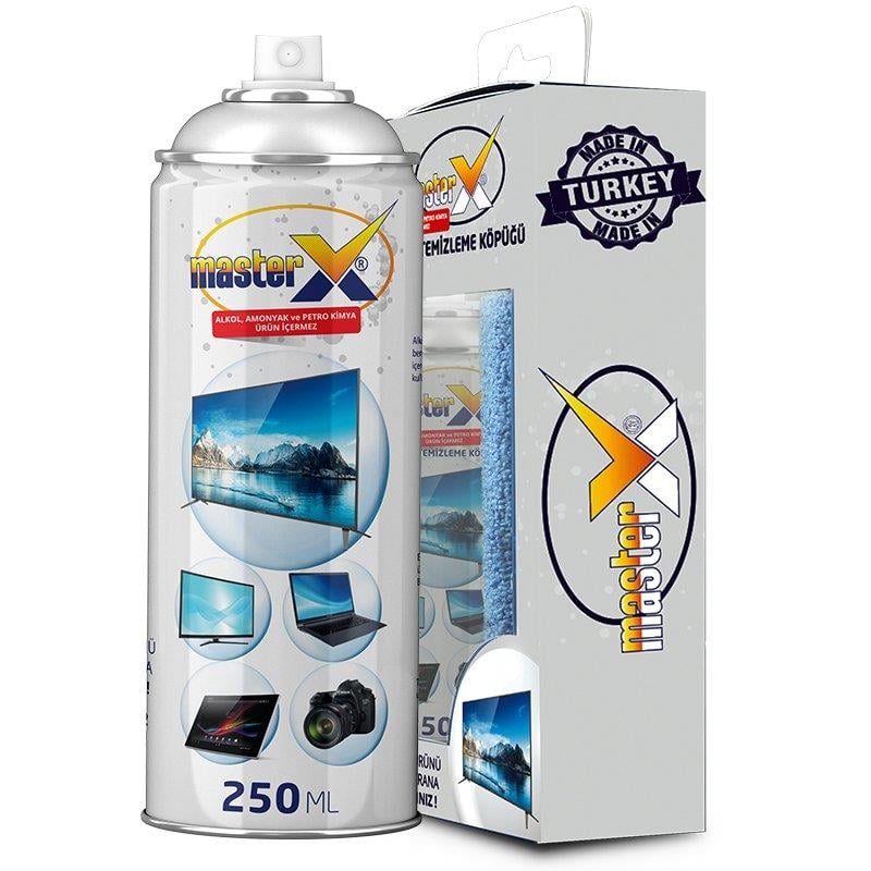 MASTER-X 250ML LCD EKRAN TEMİZLEME KÖPÜĞÜ + BEZ HEDİYELİ