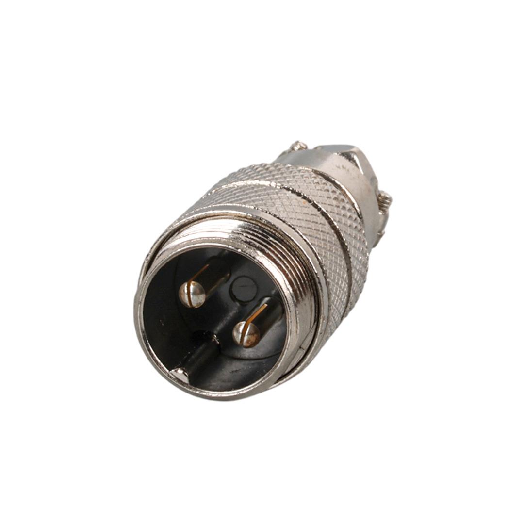 MAYK GX16 2 PİNLİ METAL ERKEK KONNEKTÖR (M16 - 16MM)