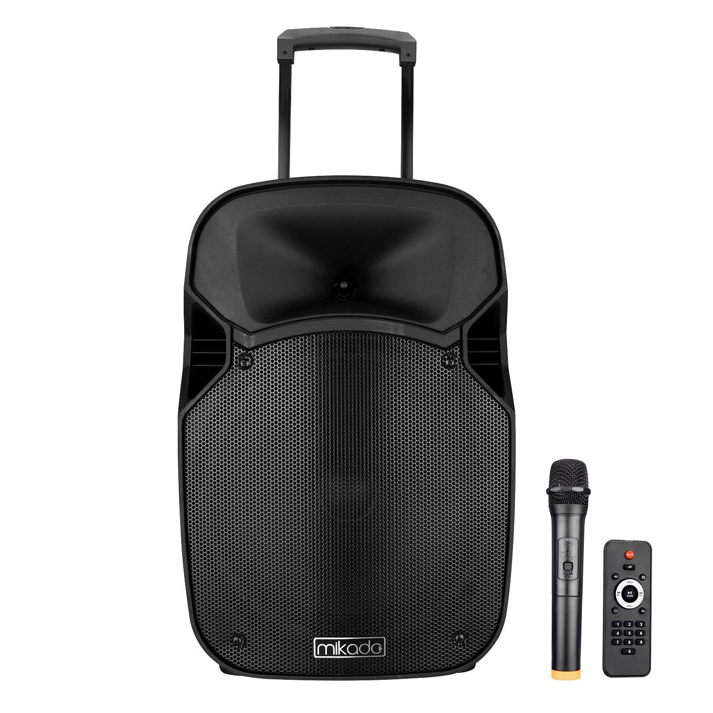 MIKADO MD-87KP PLUS 25 WATT SİYAH USB+FM-BT/ KABLOSUZ VHF EL-YAKA MİK SEYYAR ANFİ