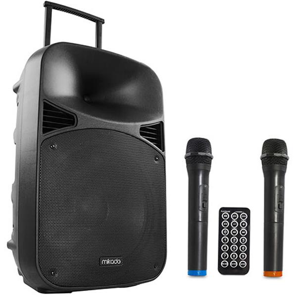 MIKADO MD-99KP 130 W SİYAH USB+FM DESTEKLİ BLUETOOTH KABLOSUZ 2 EL MİKROFONLU PORTATİF ANFİ
