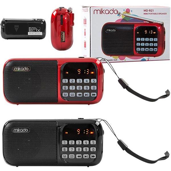 MIKADO MD-R21 USB/TF KART/FM DESTEKLİ LED EKRAN MÜZİK KUTUSU (KIRMIZI*SİYAH)